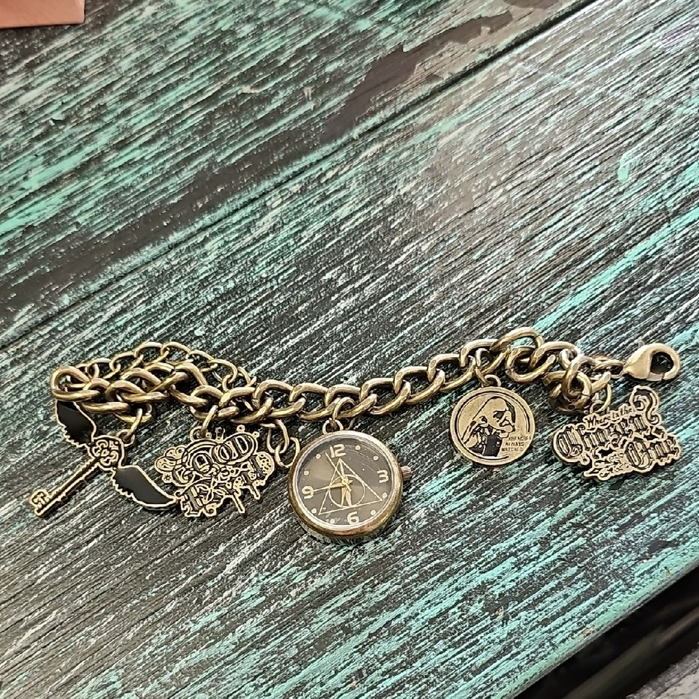 Harry Potter Gold Charm Bracelet with Watch